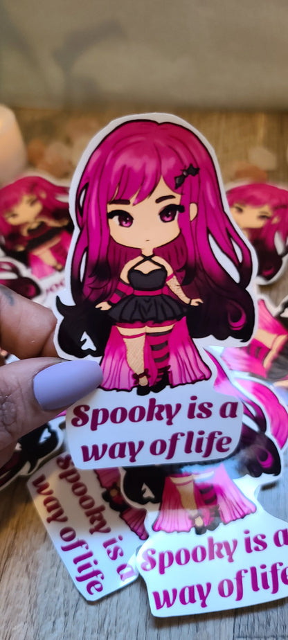 Pink Spooky Girl Sticker