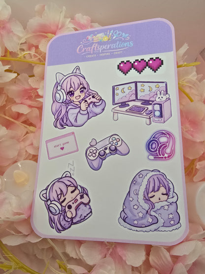 Gamer Girl Sticker Sheet