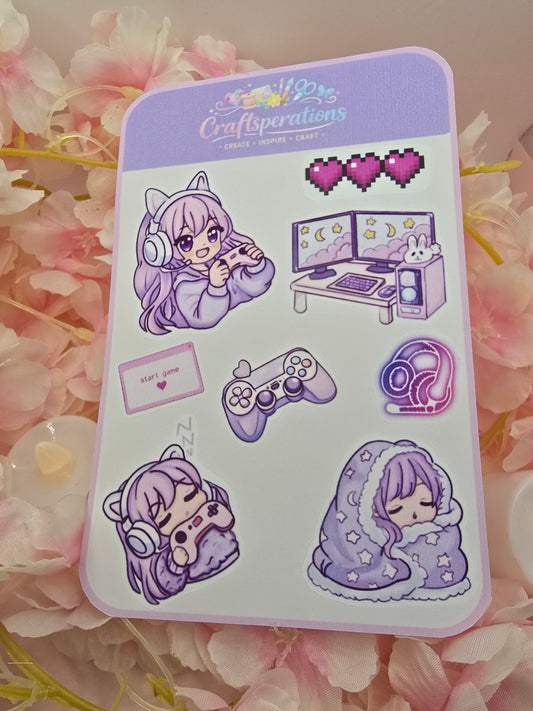 Gamer Girl Sticker Sheet