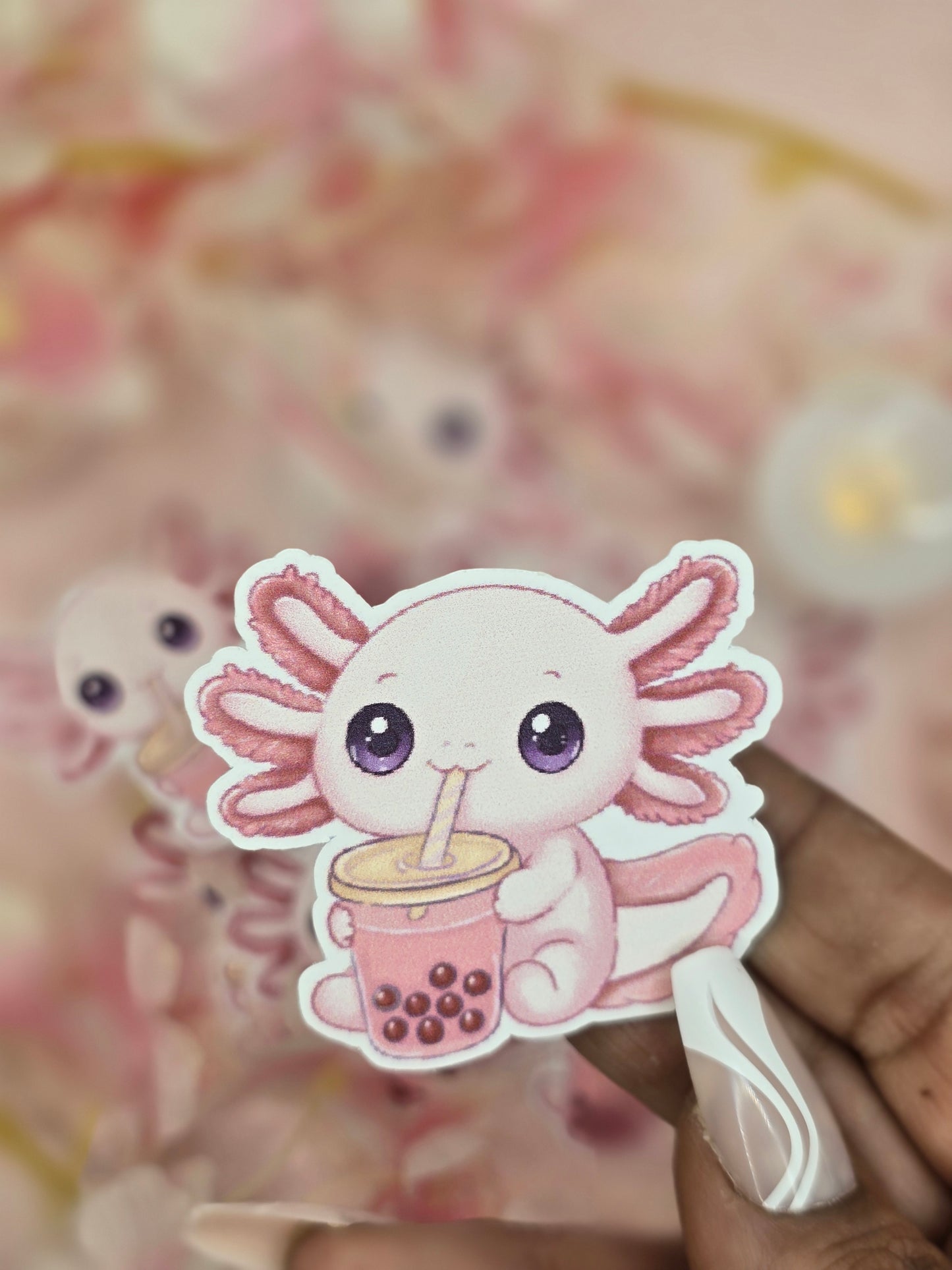 Strawberry Axolotl sticker