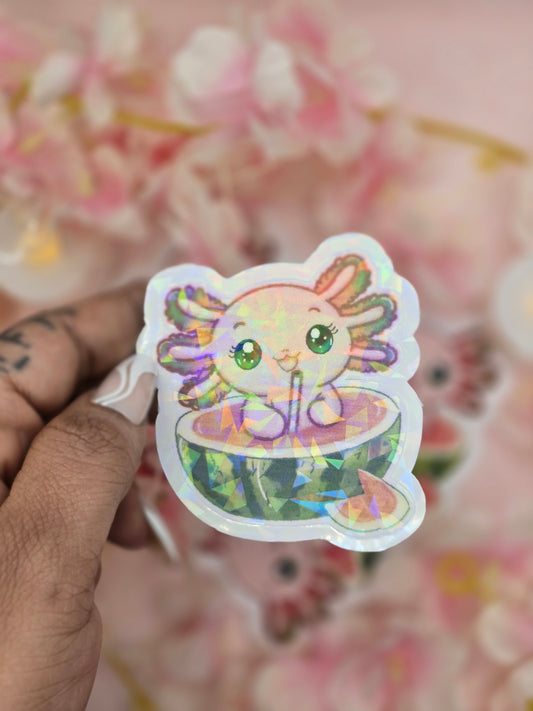 Watermelon Axolotl sticker