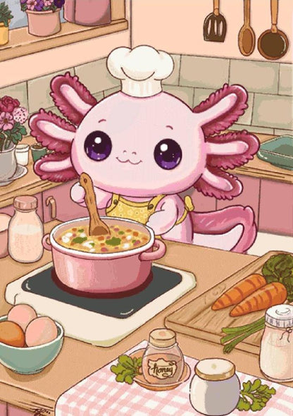 Axolotl Chef Cross stitch Pattern